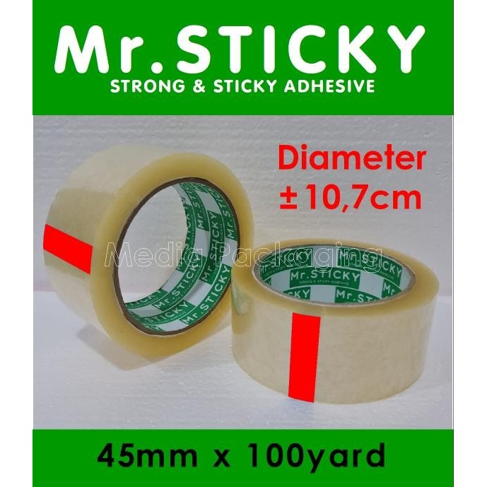 

Masking Tape Mr. Sticky - Lakban Bening/Coklat 45Mm X 100 Yard 1 Dus 72 Rol