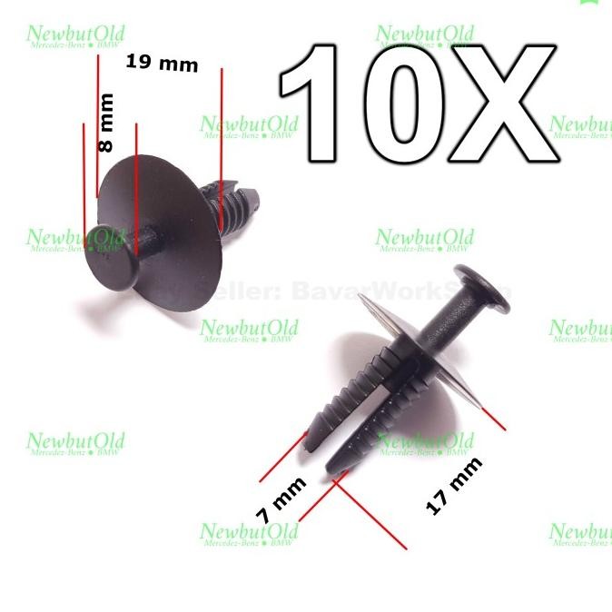 TERBARU 10 KLIP RIVET BEMPER 51118174185 BMW E38 E39 E46 E66 E70 E71 E83 E93 Z