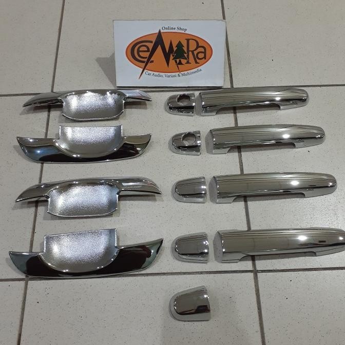 TERMURAH PAKET OUTER DAN COVER HANDLE CHROME HITAM TOYOTA VIOS