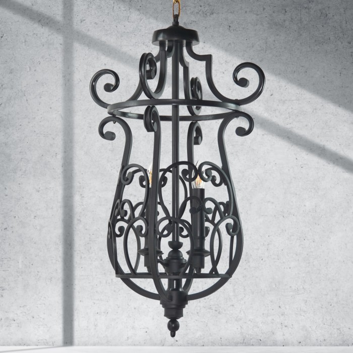 Lampu Gantung Teras Foyer Modern French Klasik Bisanthe Hitam