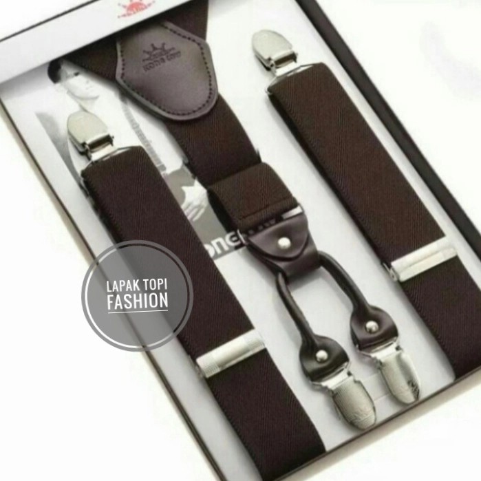 BISA SPK SUSPENDER PRIA COKLAT MOTIF Y IMPORT