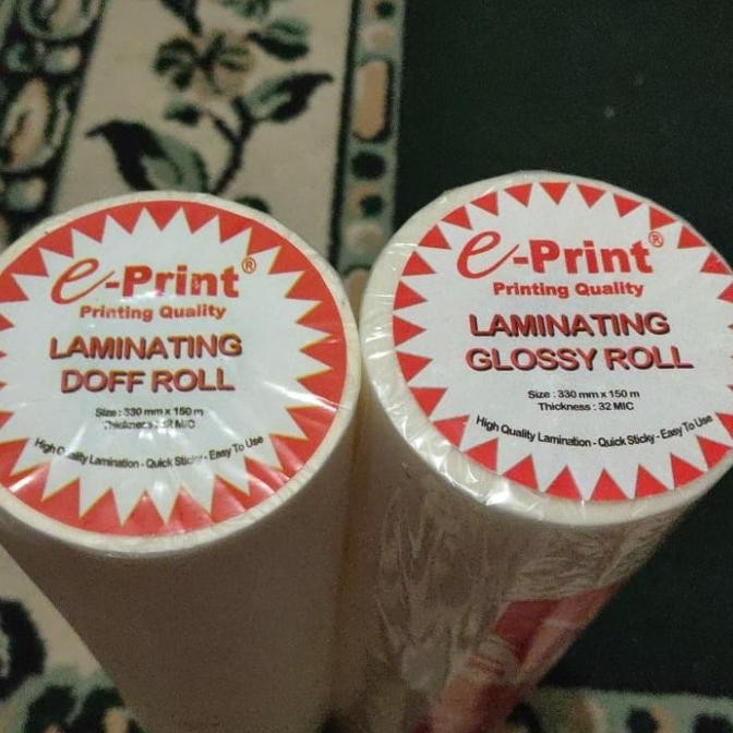 Laminasi Panas Lamimating Doff Glossy Roll Film E-Print 330Mmx150M