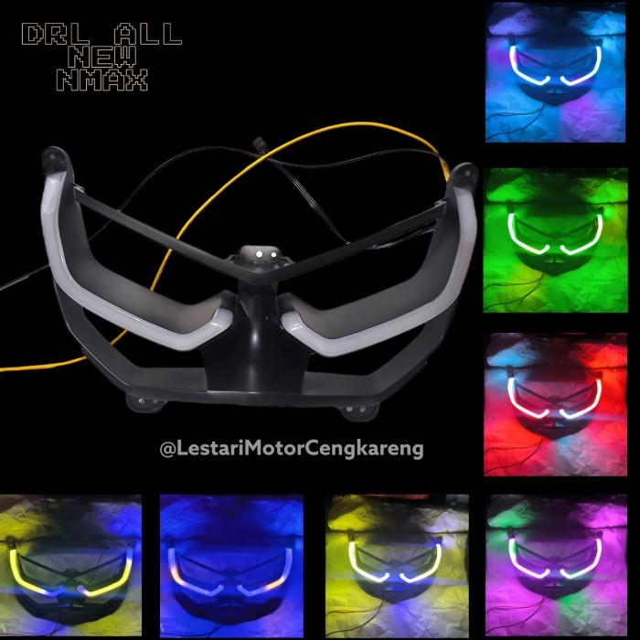 LAMPU ALIS DRL DEPAN NMAX NEW RGB PLUS FRAME ALIS ALL NEW NMAX