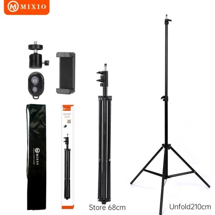 MIXIO 3521 PAKET KOMPLIT TRIPOD 2M +REMOT BLUETOOTH +BALL HEAD+ BAG