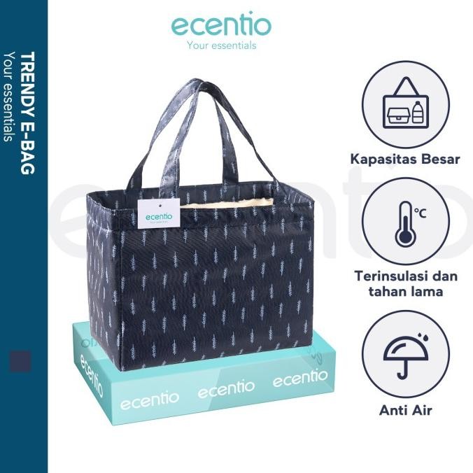 Ecentio Lunch Bag /Lunch Tas Tas Bekal Makanan/Tote Bag Waterproof Ukuran Besar