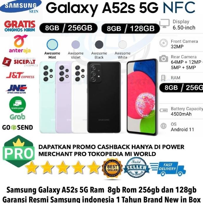 Samsung Galaxy A52S 5G 8Gb/256Gb A52 S 8/256Gb A 52S 8/256 5G Resmi