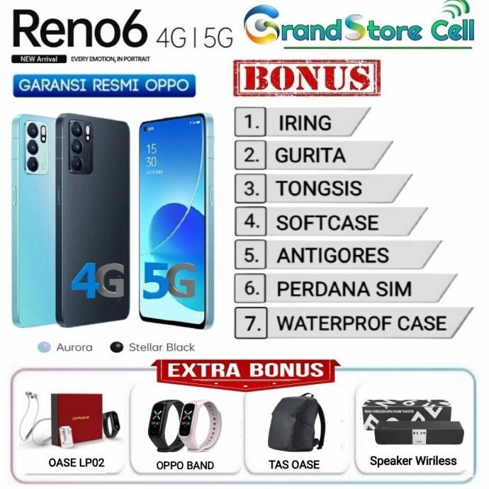 Oppo Reno 6 Reno6 Ram 8/128Gb | Reno6 5G Ram 8/128 Garansi Resmi Oppo