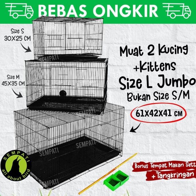 Kandang Kucing Besi Lipat Size L Large Jumbo Kandang Hewan Kitten Kdla