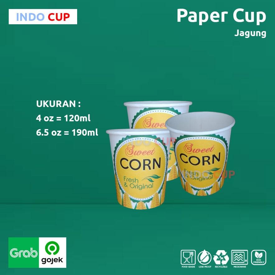 Bisa COD Paper Cup jagung | Gelas Kertas Jasuke | 4 oz | 6,5 oz ||