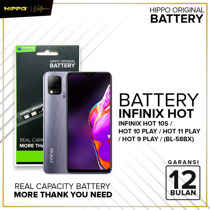 HIPPO BATERAI INFINIX HOT 10S/HOT 10 PLAY/HOT 11 PLAY(BL-58BX) 5960MAH