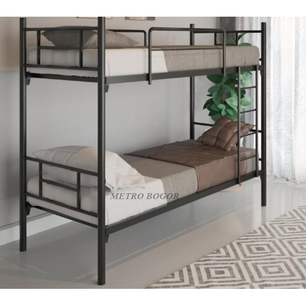Ranjang Besi Tempat Tidur Besi Divan Besi Susun Tingkat Adelfa 90X200