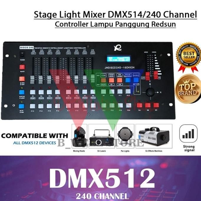 Mixer Lighting DMX 512 / Disco 240 DMX240 Controller Lampu Panggung