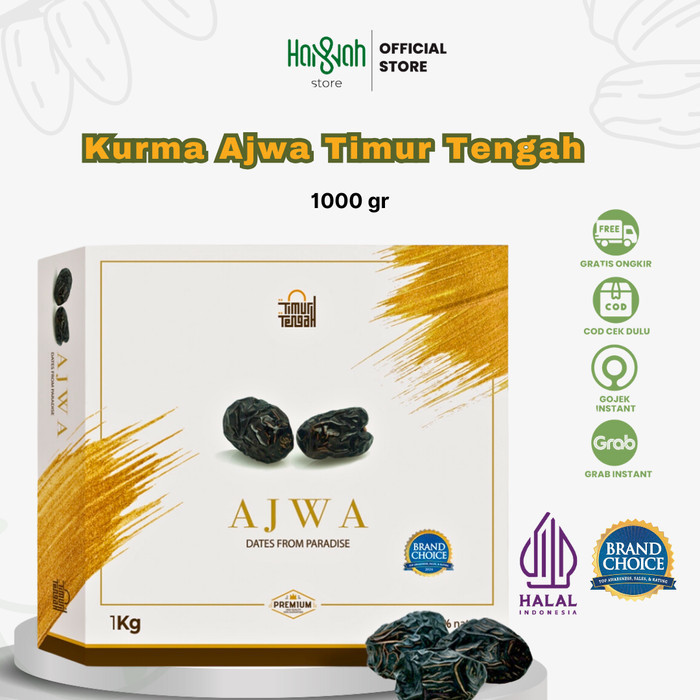 

Kurma Ajwa Timur Tengah 1kg Premium High Quality Dates Natural