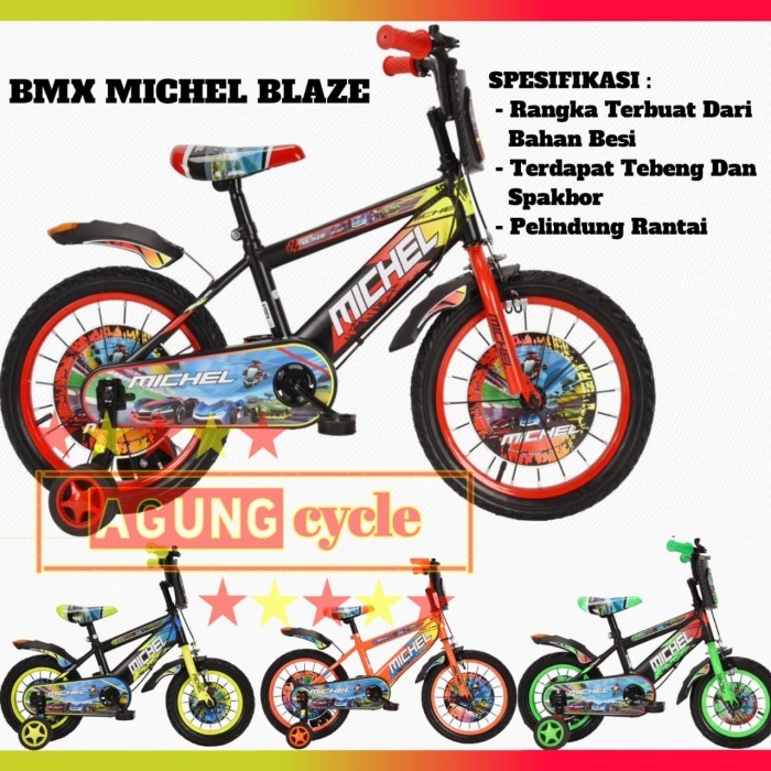 SEPEDA BMX 12 16 18 TREX AGROS MICHEL BLAZE ANAK LAKI MUSIK LAMPU