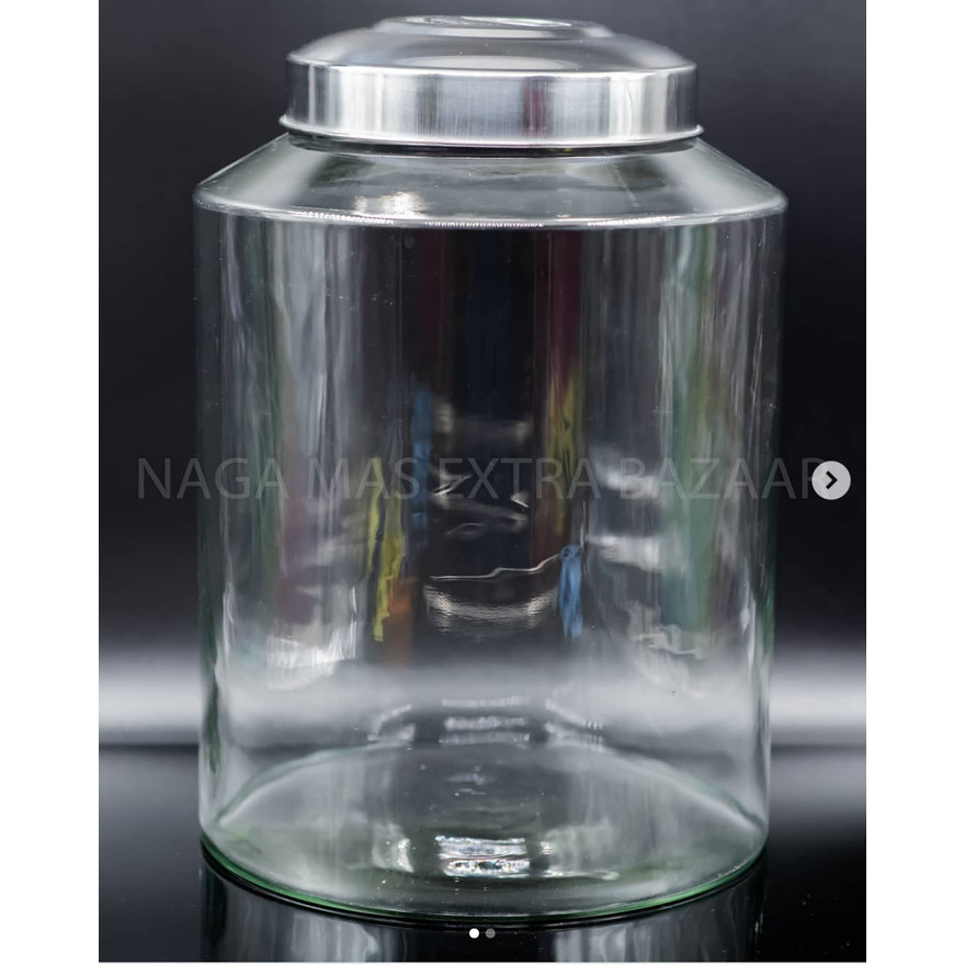 Toples Kaca / Jar Kaca / Toples Kafe / Canister Kaca + Seal (15 Liter)