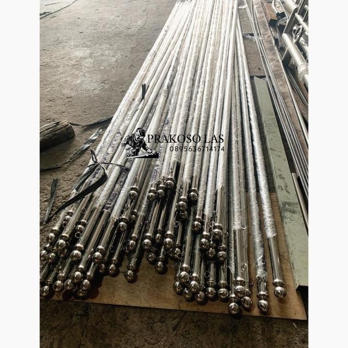 || PROMO  ~`~ Tiang Bendera Stainless/Tiang Bendera Jalan/ Tiang Bendera Murah ||~~~