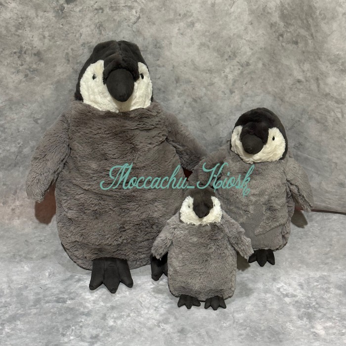 Jellycat Percy Penguin / boneka penguin abu-abu