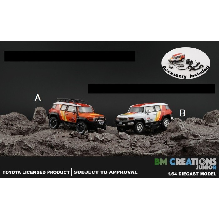1/64 BM Creations Junior Toyota FJ Cruiser 2015 Orange Putih Merah