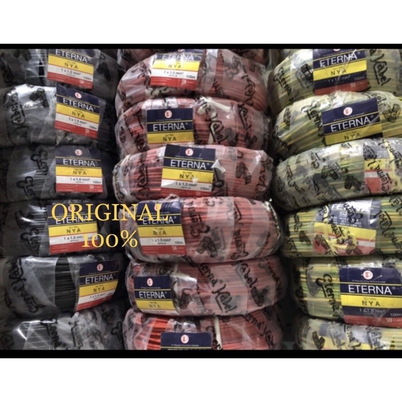 ETERNA Kabel Tunggal Kawat NYA 1x1,5 @100meter Kabel Listrik NYA 1 x 1,5 @ 100meter