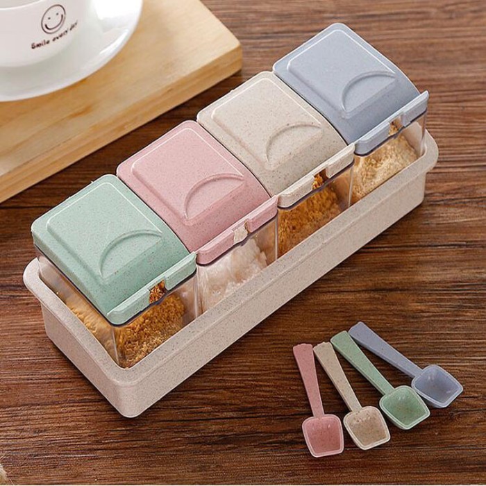

PRODUK TERBATAS Tempat Bumbu Dapur Unik Set 4