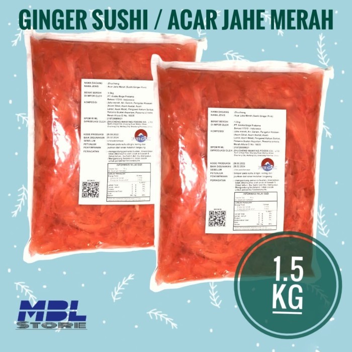 

DISKON Sushi Ginger Pink / Gari Shoga / Gari Pink / Acar Jahe Merah 1,5 Kg