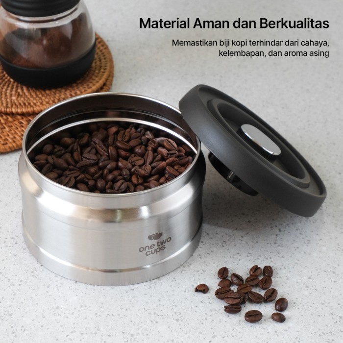 

NEW Toples Vacuum Jar One Two Cups Penyimpanan Biji Kopi Kedap Udara Makanan Kue Bumbu Coffee Vacum
