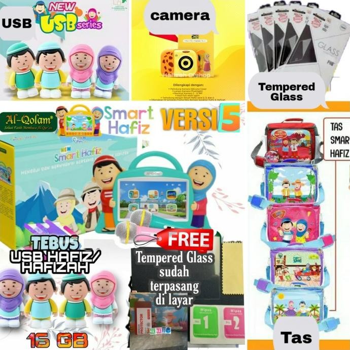 Paket Lengkap Smart Hafiz Versi 5+ USB+ Camera+ Tas Free Tempered Glas