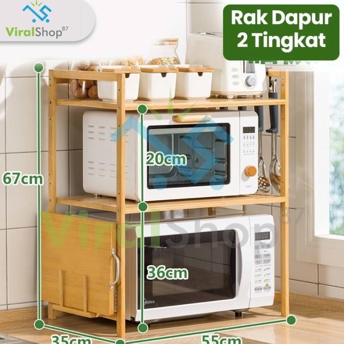 Sale Rak Microwave Rak Susun Minimalis Rak Oven Kayu Rak Dapur Meja Bumbu