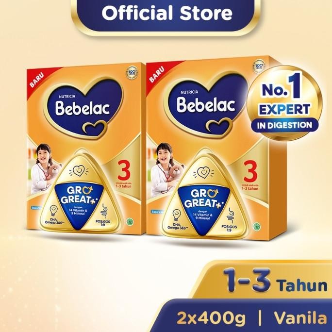 

Paket 2 - Bebelac 3 Vanila Susu Pertumbuhan Bubuk 400 Gr