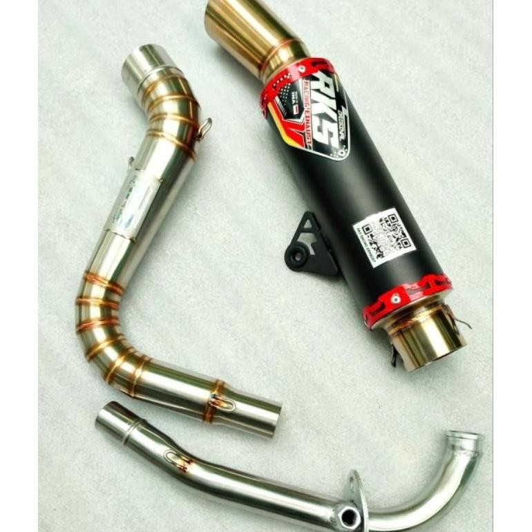 PJJ-1621 knalpot samlong original RKS inlet 50mm coating hitam aerox 155 old new pcx 150 vario 125/1