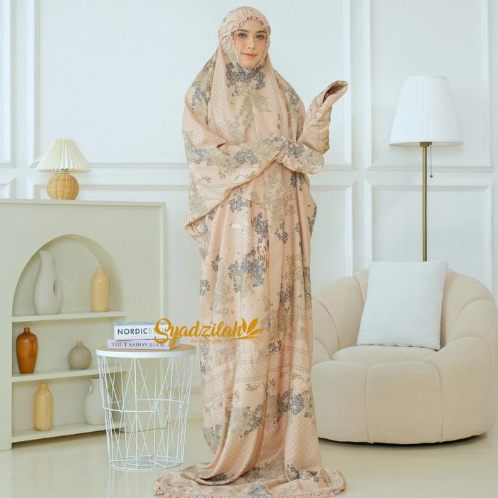SYADZILAH - Mukena Terusan Dewasa Sutra Silk Mewah Lunara Series lembut premium