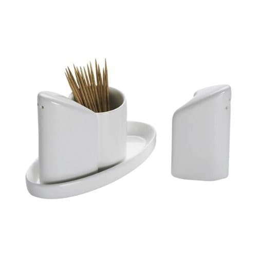 

TERBAIK Tempat Lada Garam dan Tusuk Gigi 1 Set 4 Pcs Porcelain Merk Midas