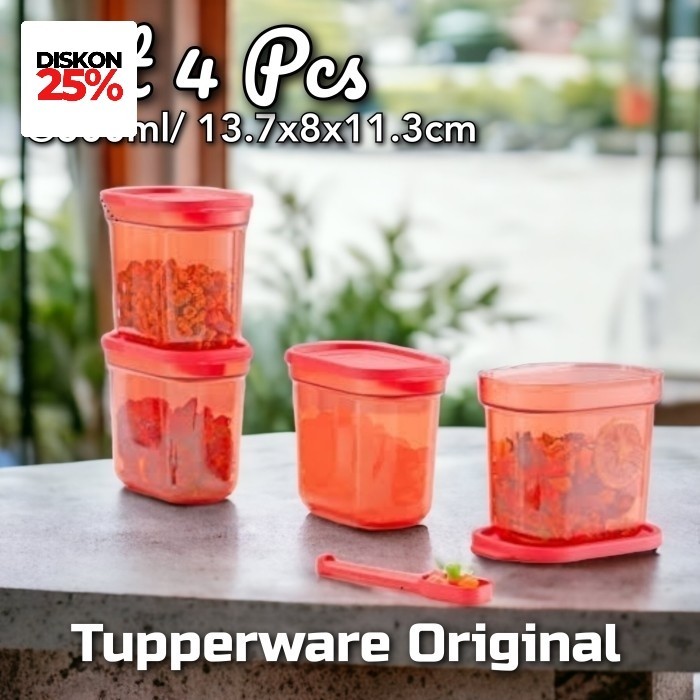 

MURAH Tupperware Crystal Wadah Bumbu Dapur Kopi Gula Teh Meses Permen Abon