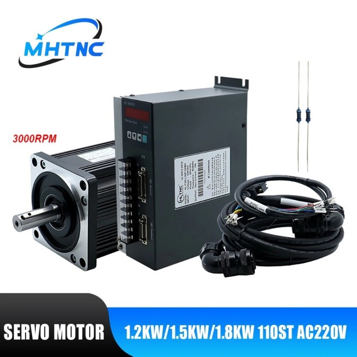 110ST 1.2KW 1.5KW 1.8KW 220V AC SERVO MOTOR KIT 3000RPM 4N 5N 6N