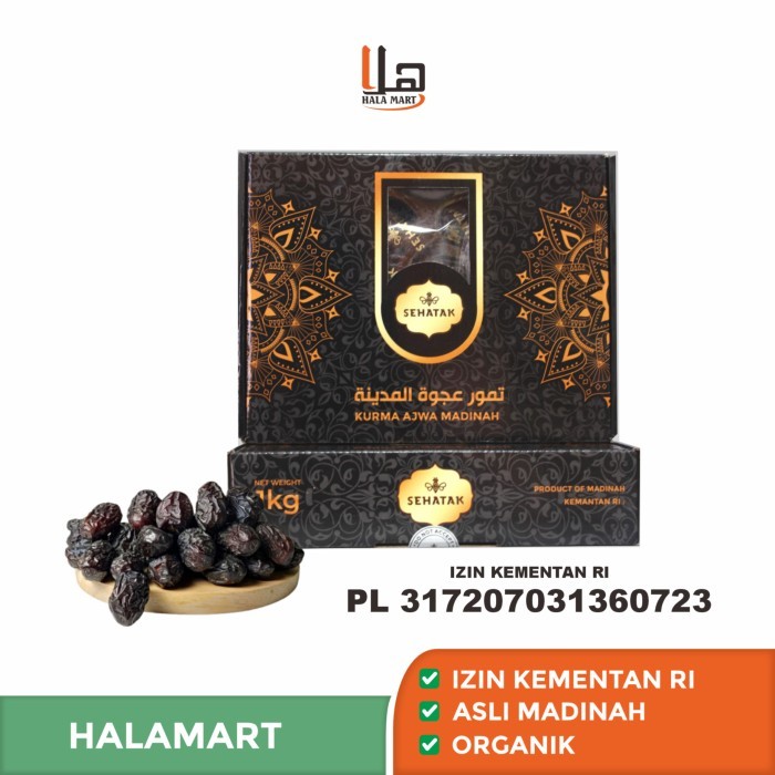 

Ready Stock Kurma Ajwa Madinah Vip Kualitas Premium 1Kg & 500 Gram