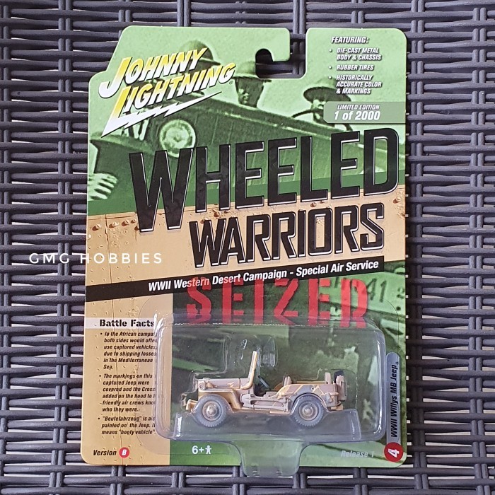 JOHNNY LIGHTNING WHEELED WARRIORS WWII WILLYS MB JEEP DIECAST MOBIL