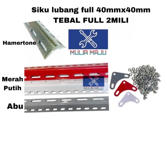 BESI SIKU LUBANG 4X4 2MM/RAK SIKU LUBANG TEBAL 2MILI ATS(HARGA PABRIK) TERBARU