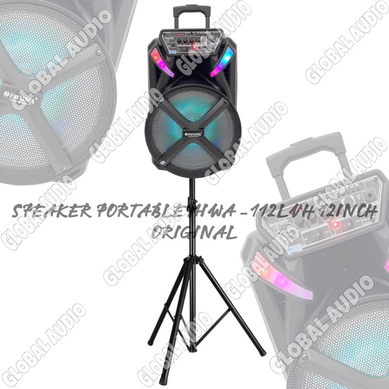 Speaker Portable Aiwa Was 112 LVH Original 12 inch Bluetooth Free 2bh Wireless , Stand ,aiwa