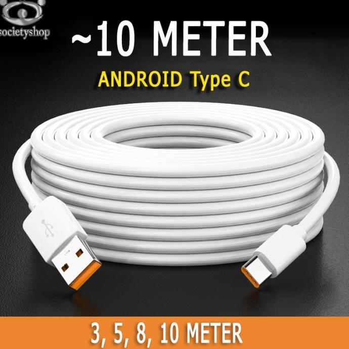 KABEL HP UNIVERSAL 3 5 8 10 METER CHARGER USB C CABLE CAS TIPSI TYPE C TERBARU
