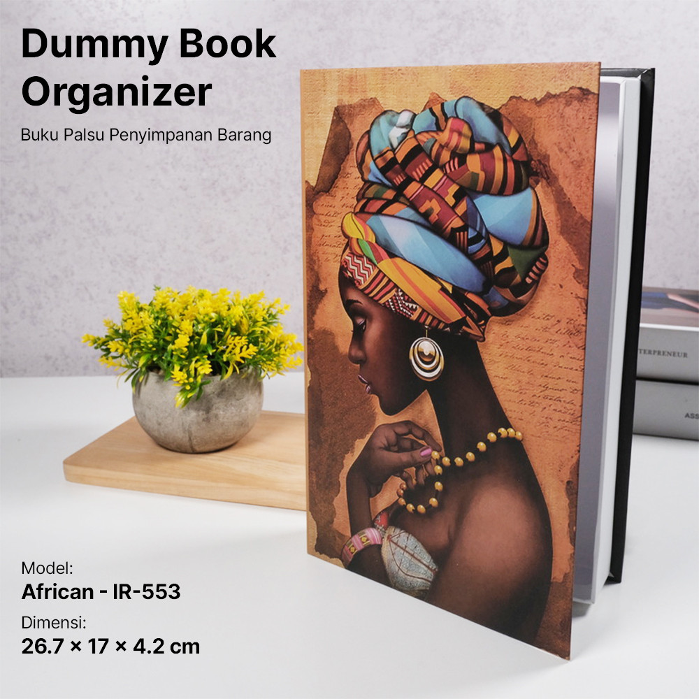 

VILEAD Buku Palsu Pajangan Penyimpanan Barang Dummy Book Organizer African-IR-553