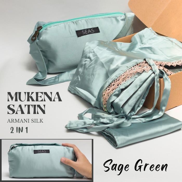 Mukena Travel 2 in 1 Satin Armani Silk Dewasa Seas lembut premium