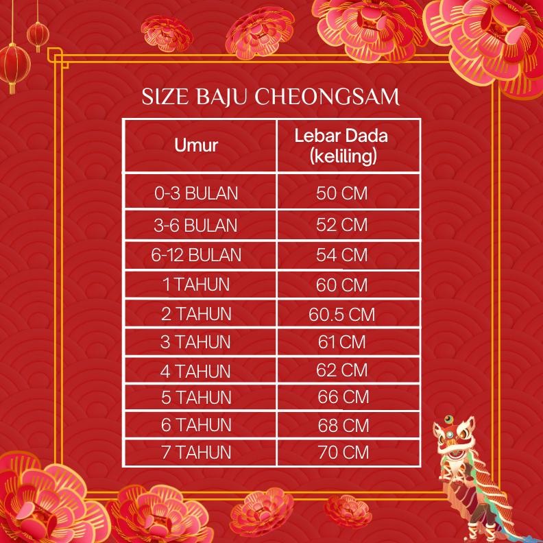 CR - SETELAN BAJU CINA ANAK /  DRESS ANAK WANITA CHEONGSAM IMLEK TERLARIS