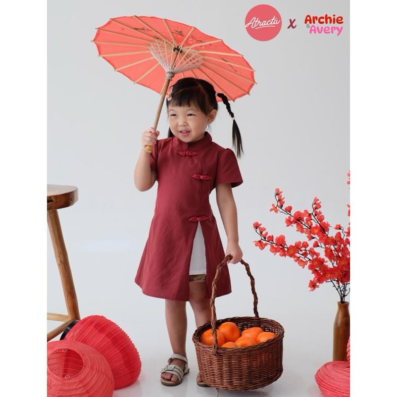 CR - ATRACTIV X Archie Avery Cheongsam Anak Qibao Anak 1-8tahun Dress Imlek Anak Baju Imlek Anak Per
