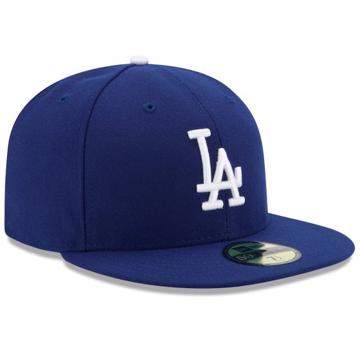 LA Dodgers Royal Authentic Collection On Field 59FIFTY Performance Fitted Hat Cap New Era. Topi