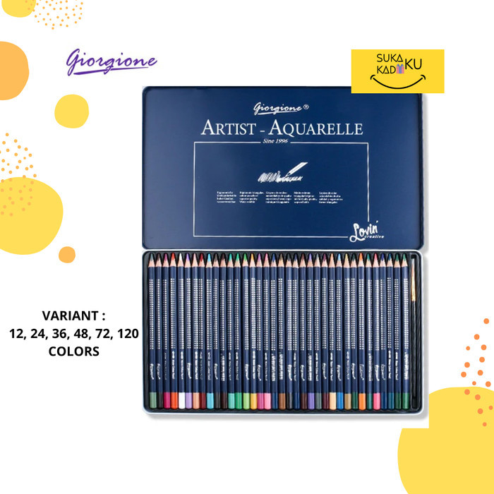 

TERBARU GIORGIONE Watercolor Pensil Warna 12/24/36/48/72/120 Color Pencil Artist Aquarelle Drawing