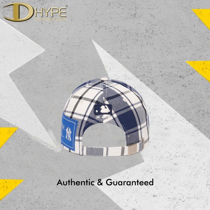 MLB NY YANKEES CHECKERBOARD WHITE BLUE ADJ CAP 100% Authentic