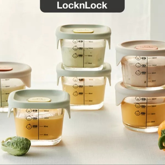 Lock N Lock Baby Glass Silicon Cap Food Container