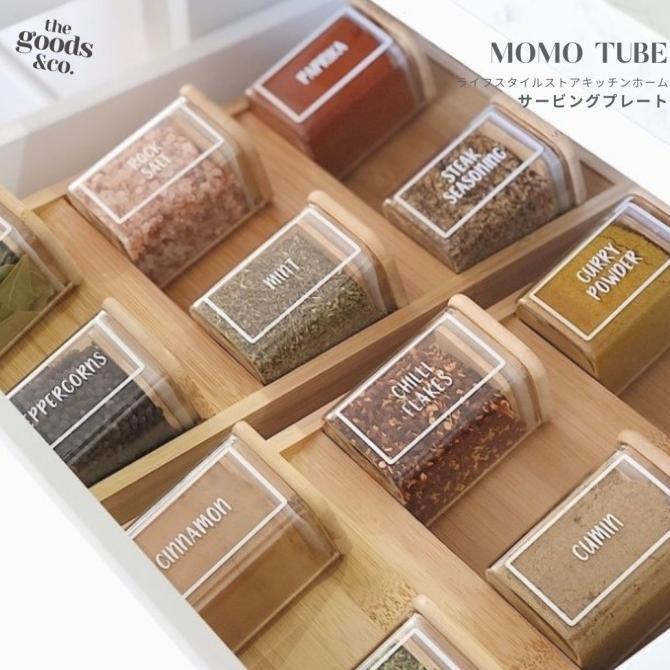 Toples Kaca Tutup Bamboo Kotak Toples Bumbu Toples Kue Toples Snack HC