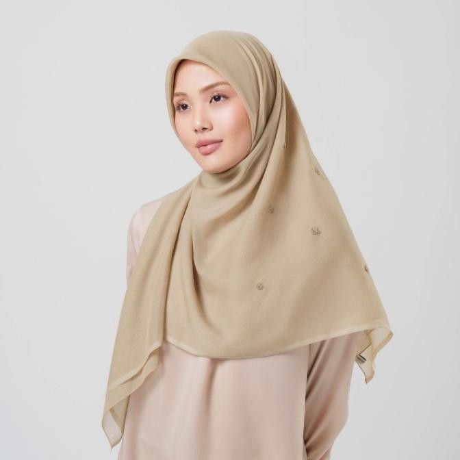 napocut Hijab - Segiempat Ayla Sulam Jilbab Sulam Paris Jepang Premium