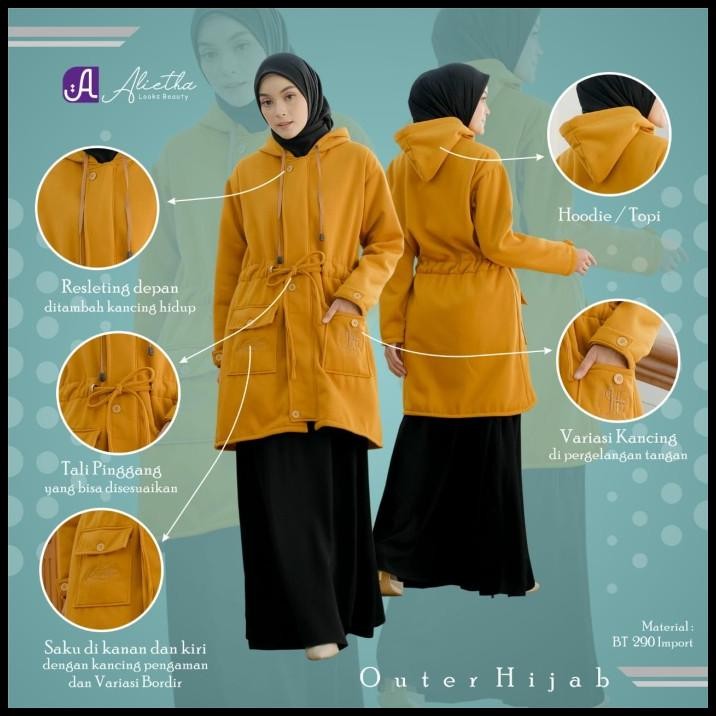 terbaru outer hijab muslimah terbaru ori alietha jaket hodie wanita modern mas promo